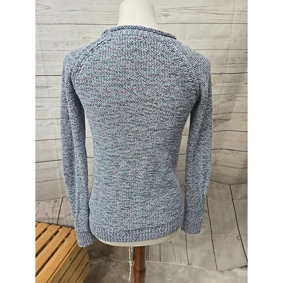 Talbots Sweater Women's Size Petite Small?‎ Pastel Coastal Cotton Blend Crochet - Picture 2 of 6